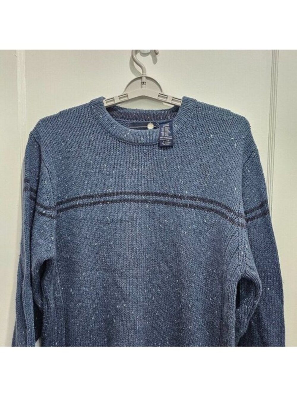 NG Men's XL Blue Knit Sweater - Vintage Style Made In Hong Kong